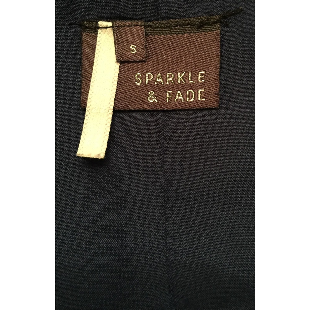 Anthropologie Sparkle & Fade Womens Dolman Top Size Small Blue Cold Shoulder - Picture 2 of 10